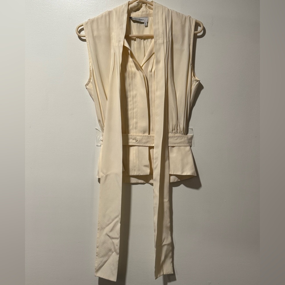 Yves Saint Laurent Cream Sleeveless Top
